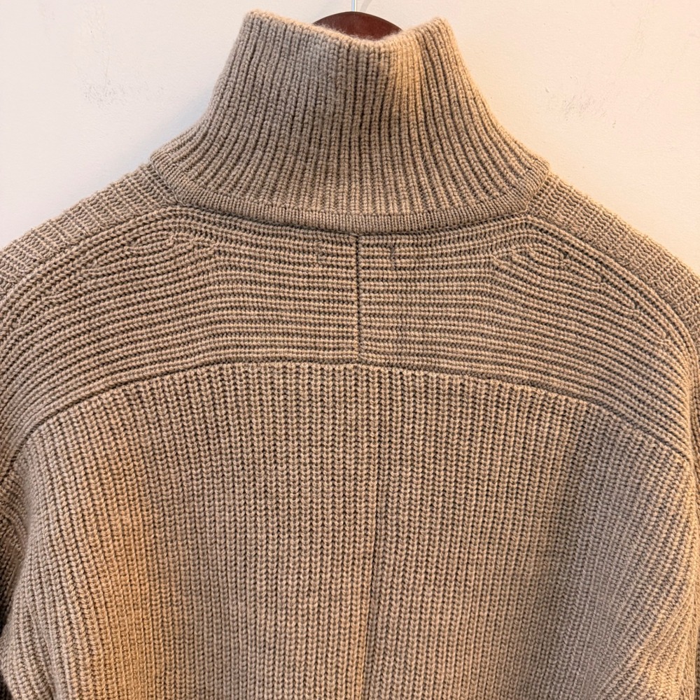 Quince Australian Merino Wool Half Zip Sweater Ribbed Malted Toffee Small NWOT - Picture 7 of 11